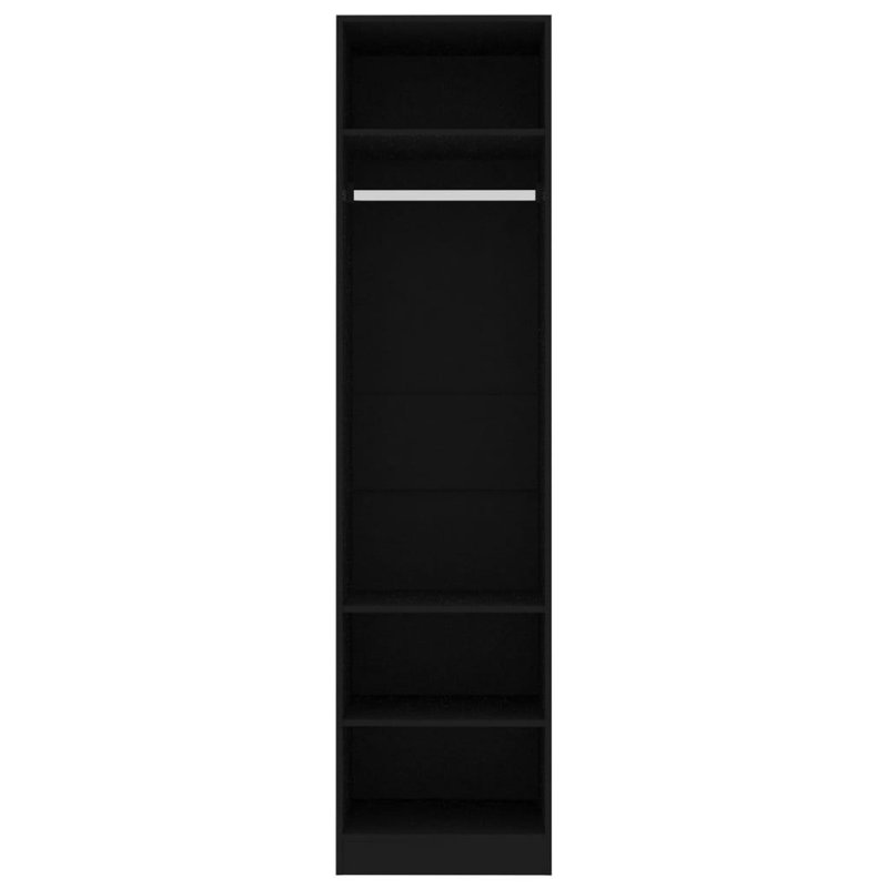 Abhainn Solid + Manufactured Wood Wardrobe, Black
