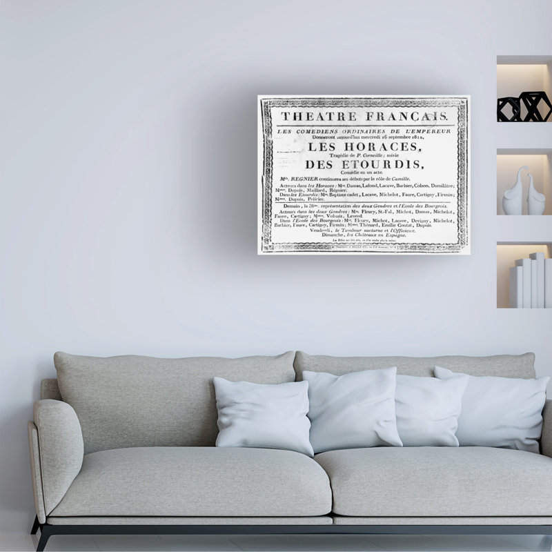 «French School Les Horaces Performance», art sur toile 1812, H 14 po x l 19 po