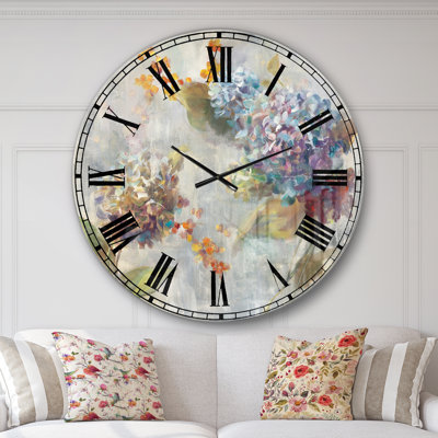 Hortensia d'automne - Horloge murale traditionnelle