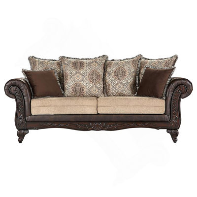 Brookridge Brown Rolled Arm Sofa