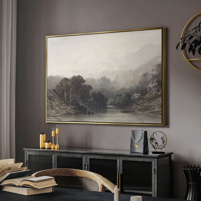 «Vintage Landscape -DXIX» sur toile, Or, H 27 po x l 41 po
