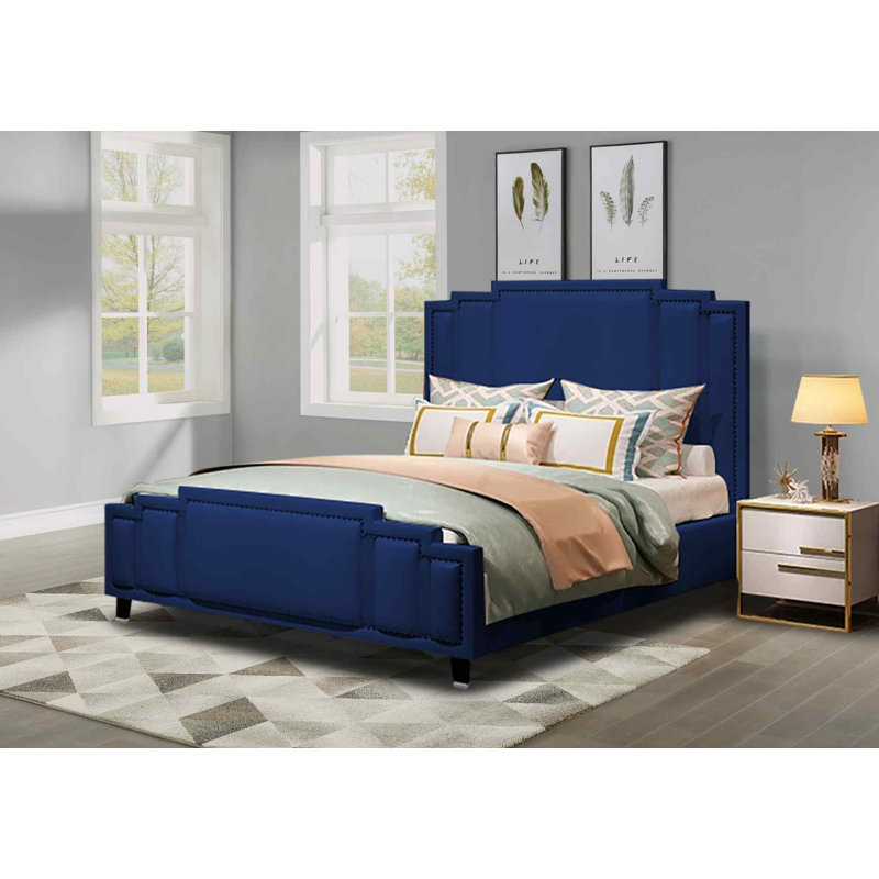 Upholstered Bed, Single (3'), Blue