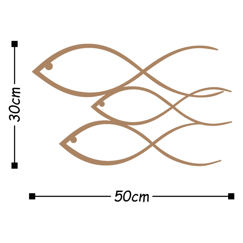 Élégant accessoire mural décoratif en métal, finition cuivre, 19,7 po x 11,8 po | Fabrication 100% métal, épaisseur: 0,06 po | Conception murale facile, parfaite pour la décoration intérieure et l'esthétique moderne