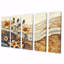 Fleurs d'automne brunes sur glissades en bois I - Art mural fleurs sauvages - ensemble d'art mural traditionnel 5 pièces-428242559