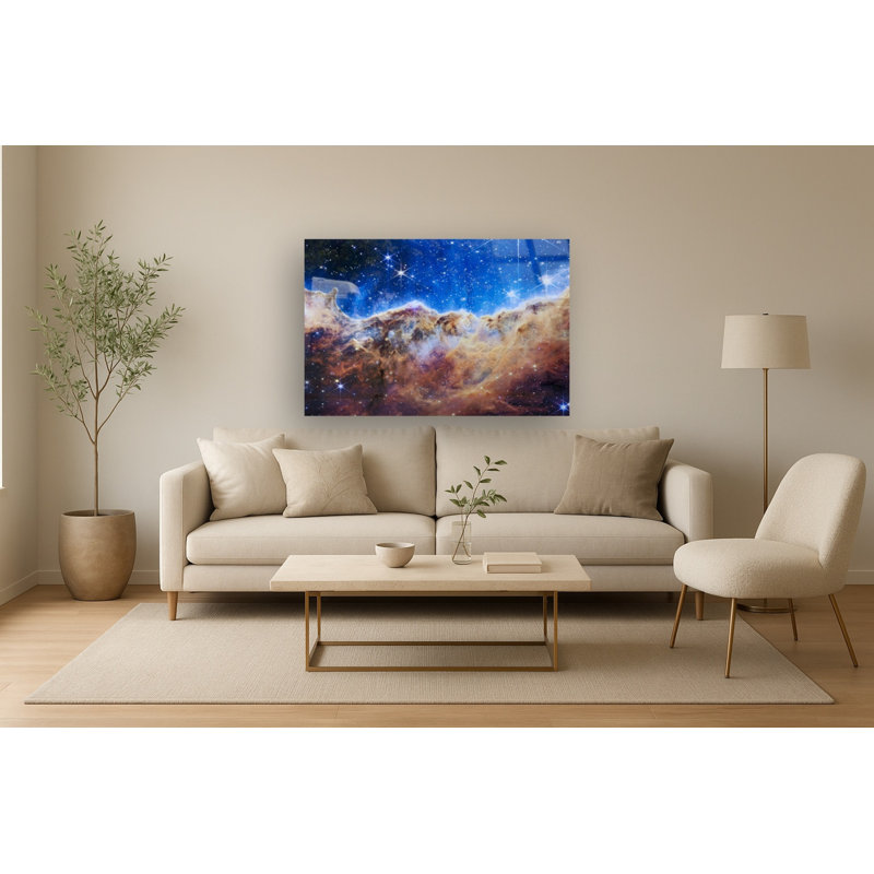 Art mural en verre trempé sans cadre James Webb Carina Nebula I Rhinestones - 40 po x 60 po