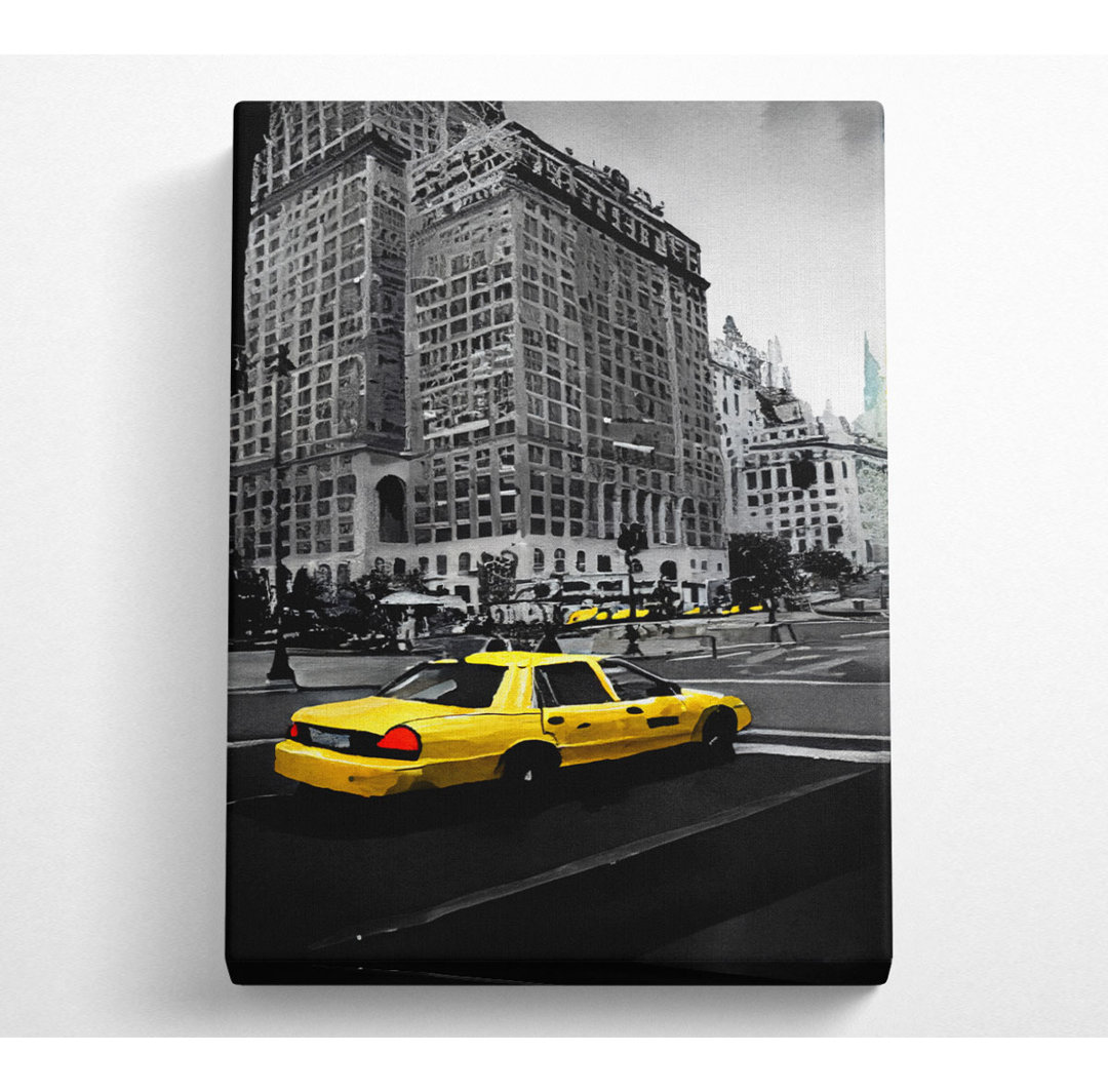 Nyc Yellow Cab - Auf Leinwand gewickelt Kunstdrucke