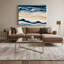 Toile horizontale rayée marine beige-1428947419