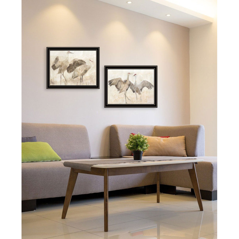 «Sandhill Cranes 1 & II» par Beachcrest Home, Noir