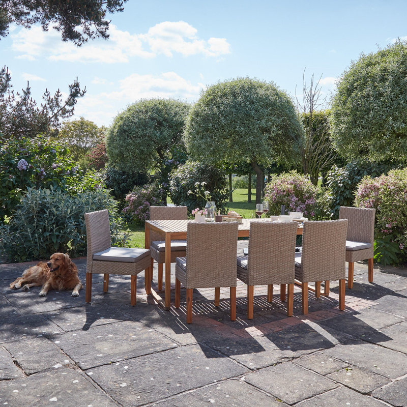 Aimil 8 - Person Patio Dining Set with Rectangular Table , Cushions Included