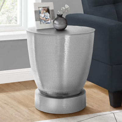 Table d'appoint, tambour, côté, bout, table de chevet, lampe, salon, chambre à coucher, métal, contemporain, moderne