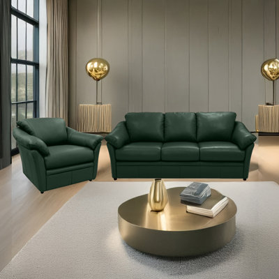Ramdev 2 Piece Leather Living Room Set