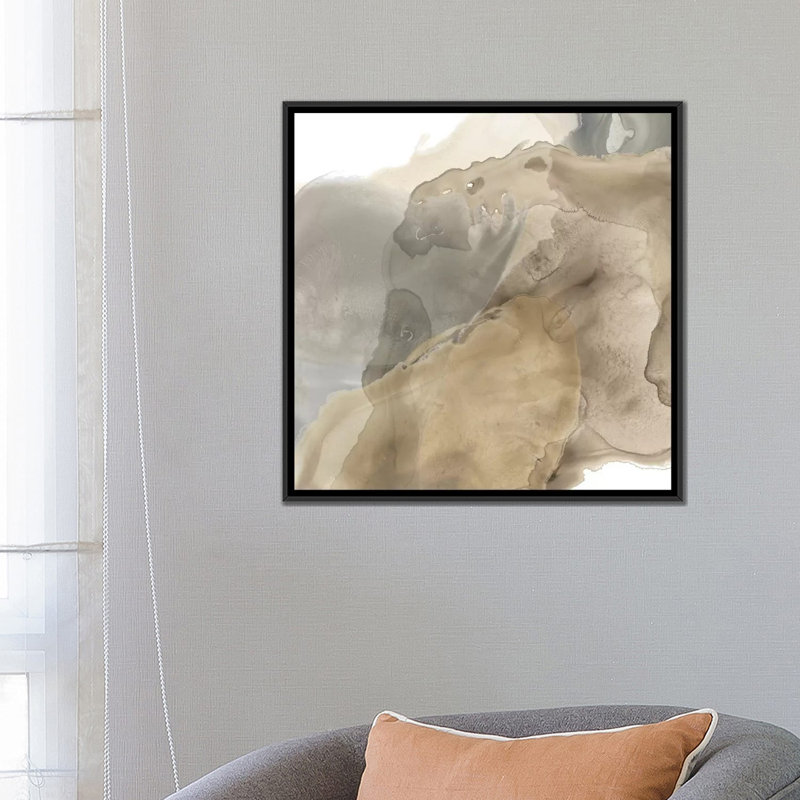 « tectonic dérivation iii », reproduction sur toile, H 18 po x l 18 po x P 1,5 po, Toile avec cadre noir, Pas de tapis