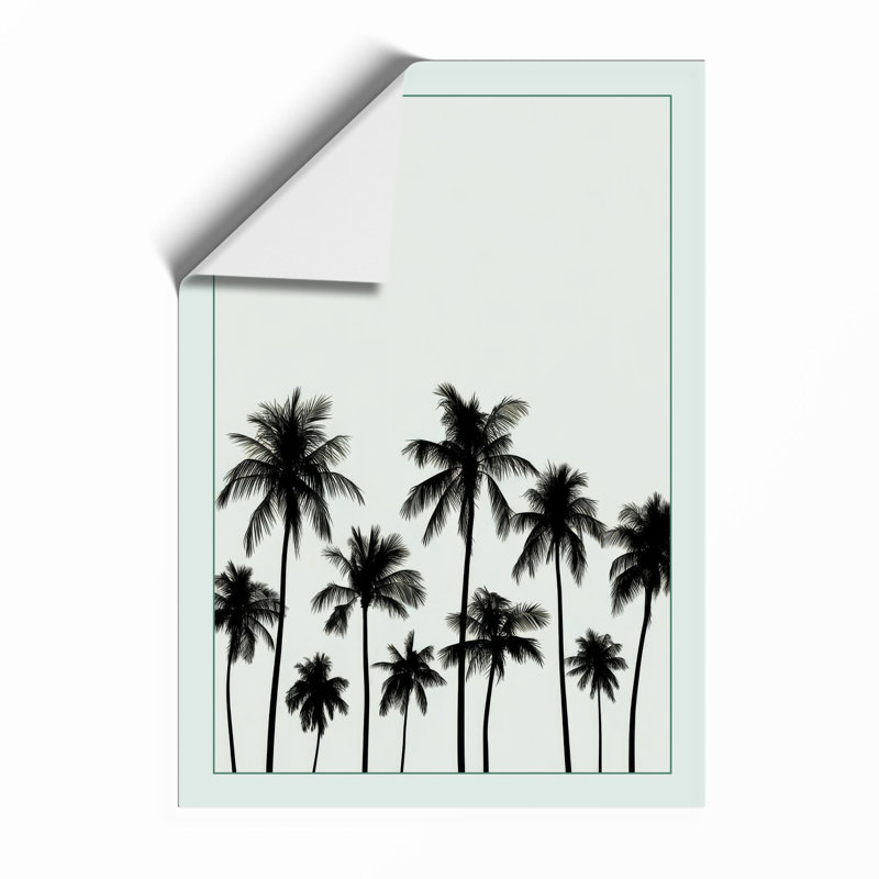 Palm Trees at Dusk Minimalist - Framed Print, A2 - 59.4 x 42.0 cm, Unframed