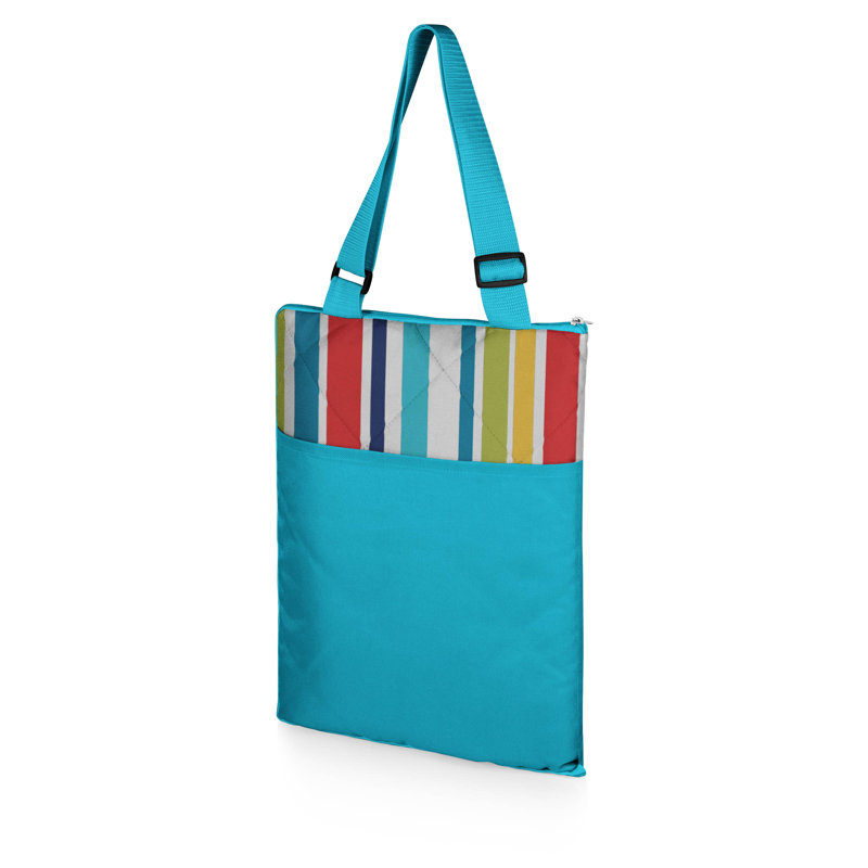 Vista Outdoor Picnic Blanket Tote, Aqua Blue / Fun