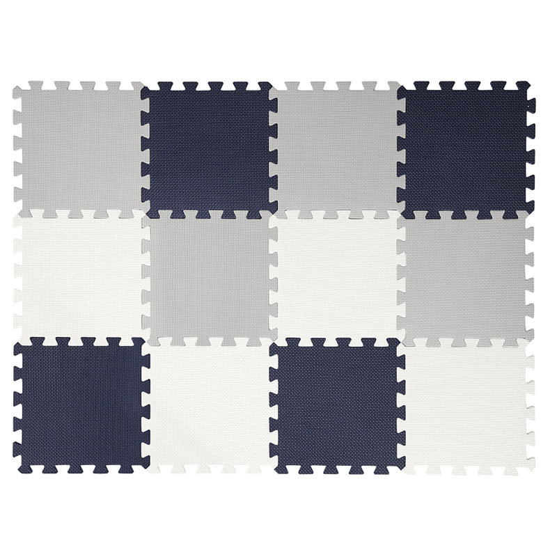 Easy Playhouse: Tapis de jeu pour carrelage - 12 pièces - noir, blanc, blanc