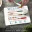 Planche à découper en verre trempé Welcome To The Lake 10 po x 8 po
