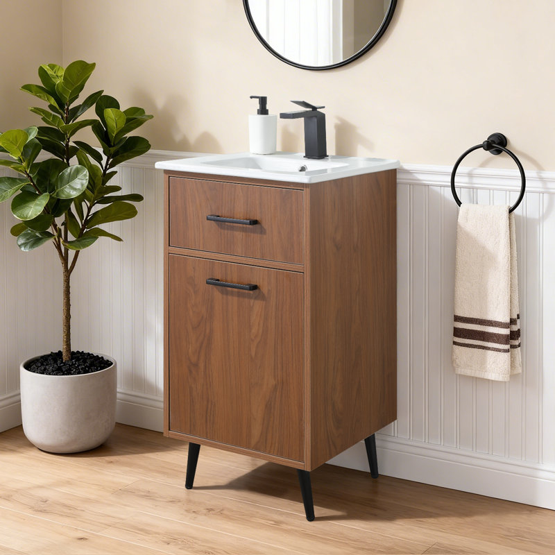 Mini-meuble-lavabo simple 18 po avec lavabo moderne 18 po