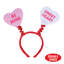 Serre-tête Beistle Candy Heart Boppers – Accessoire de tête fantaisie en forme de cœur avec serre-tête en plastique à pression pour les fêtes de la Saint-Valentin et les cabines photo