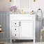 Meuble-lavabo moderne de 76 cm (30 pouces) avec lavabo en céramique, poignées en forme de bouton et étagère réglable, gain de place dans les petits espaces, lavabo de 76 cm (30 pouces), tiroirs à fermeture amortie.