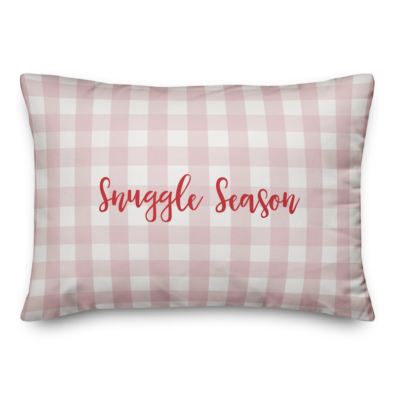 Plaid Throw Pillow, Red/Pink