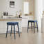 Tabouret de bar rembourré en tissu sans dossier bleu-725106339