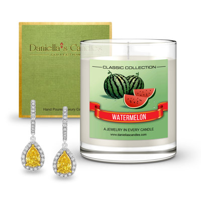 Watermelon Jewelry Surprise Candle with Earrings Inside