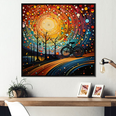 " Bicycle Abstracted Wheels Pointillism "