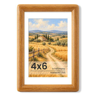 Rounded Corner Solid Wood Picture Frame with Tempered Glass