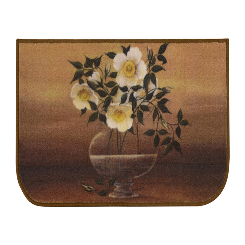 Duque Floral Synthetic Water Resistant Non-Skid Kitchen Mat