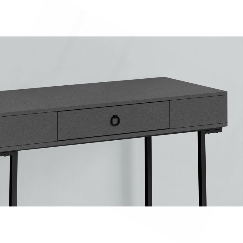 Computer Desk, Home Office, Laptop, Storage Drawers, 42"L, Work, Metal, Gray