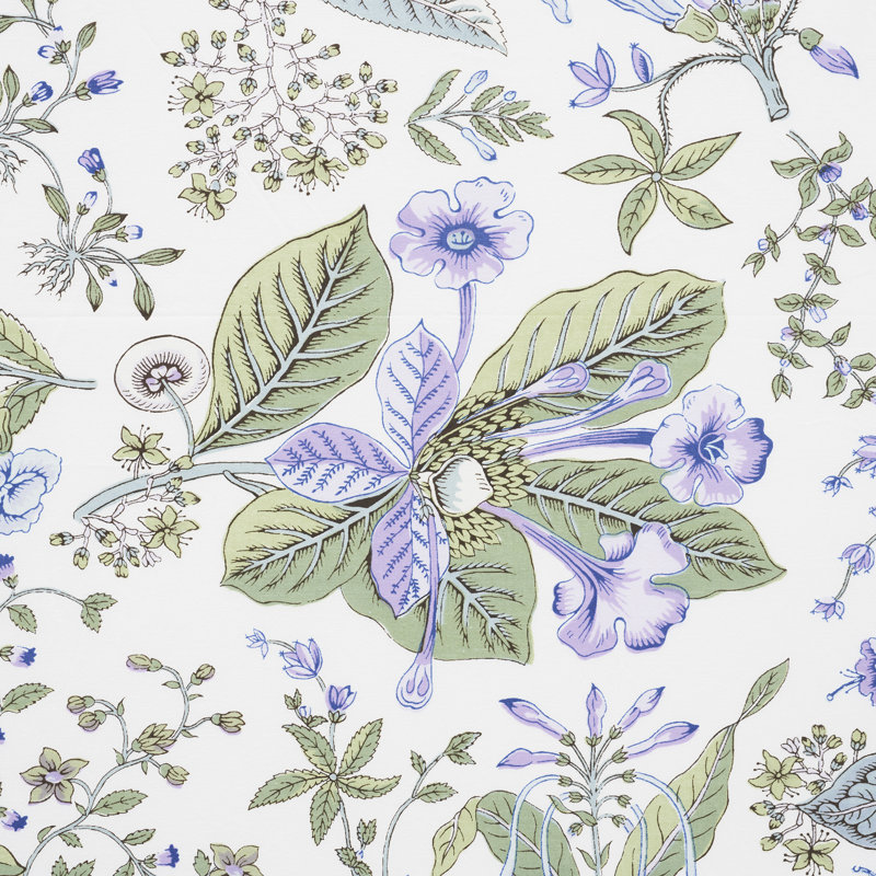 Pomegranate Botanical Fabric, Purple