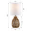 Lampe de table en rotin de 13 po Bailes
