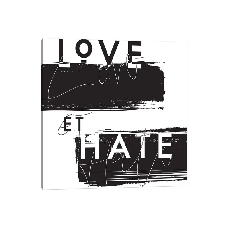 Love Et Hate - Wrapped Canvas Print, 30.48 cm H x 30.48 cm W
