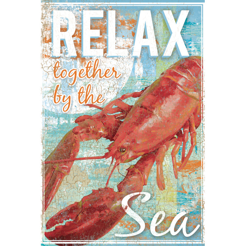 Beachy Lobster - Painting on Canvas, 46cm H x 30cm W x 3.8cm D