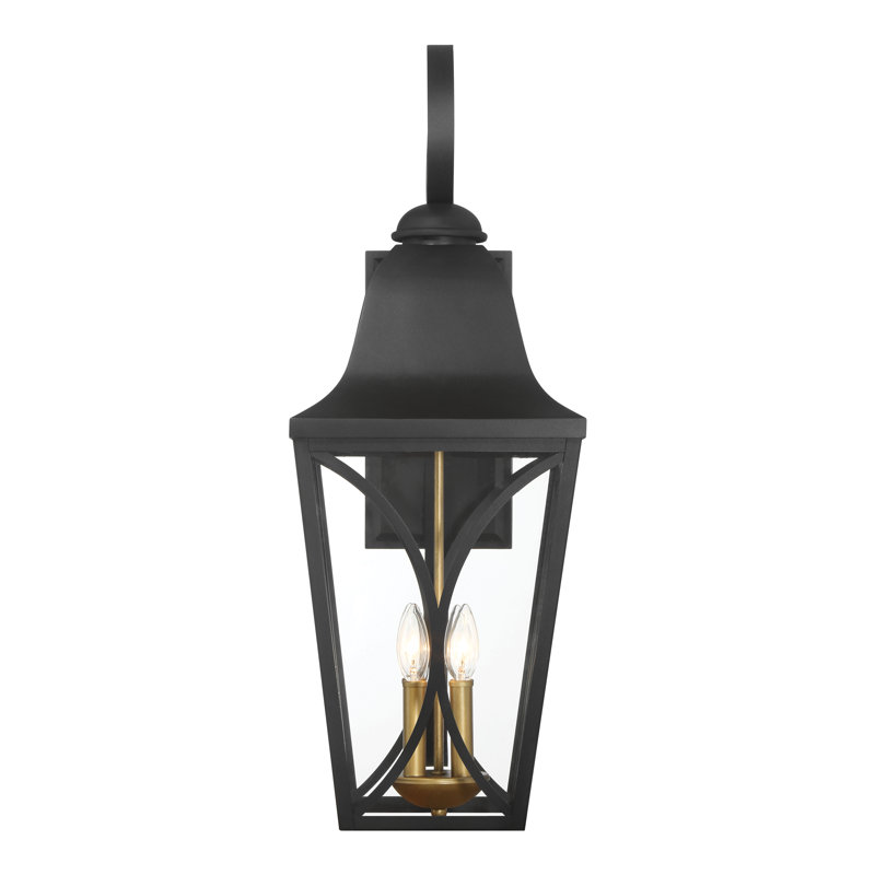 Minka Lavery Cardigan - 4 Light Outdoor Wall Mount In Sand Coal Black & Olden Brass Finish