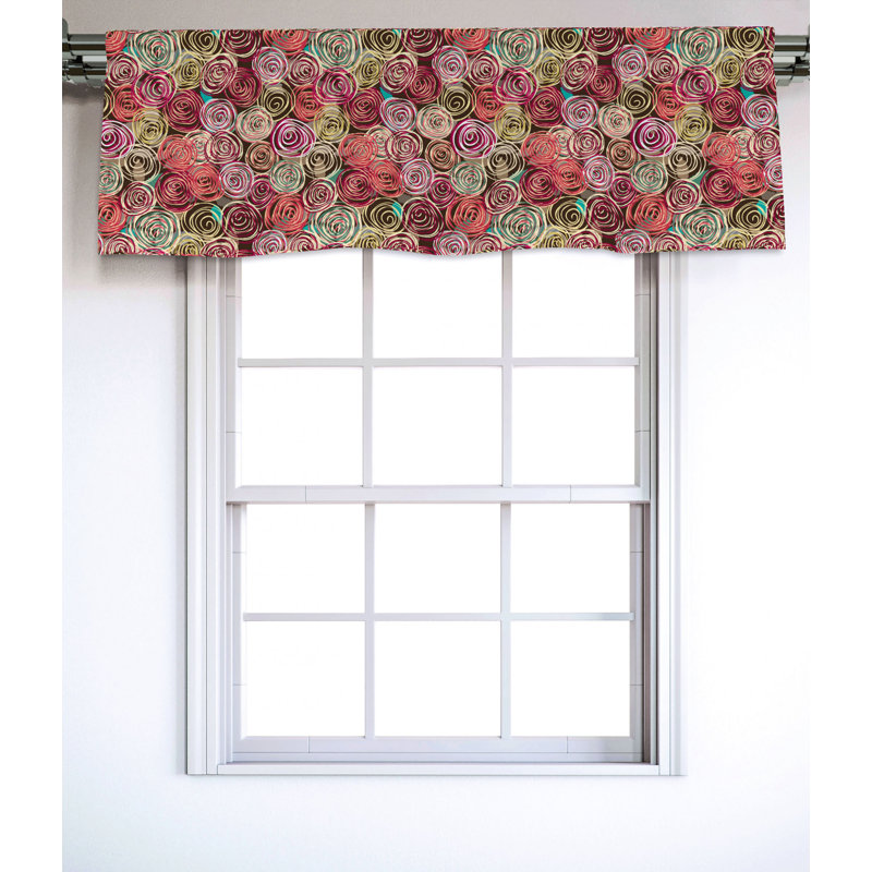 Sateen Abstract Ruffled Window Valance