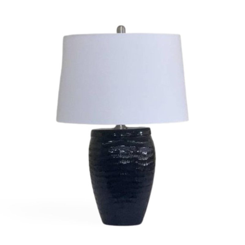 Lampe de table en grès, Bleu chute