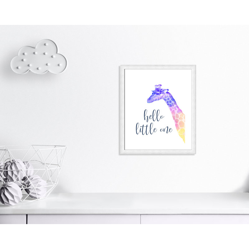 Hello Little One, art encadré, H 26,5 po x l 22,5 po x P 0,63 po, Cadre à grain de bois blanc