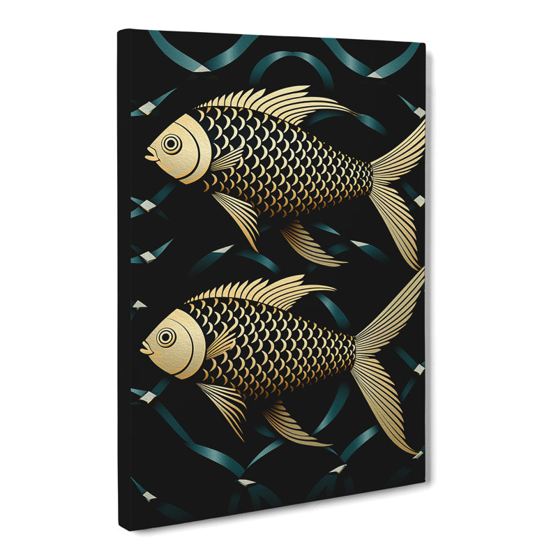 Fish Op Art - Wrapped Canvas, 76cm H x 50cm W x 3cm D