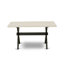 Ensemble de table de cuisine 7 pièces - une table et 6 chaises empilables en cuir blanc et gris-887252103-887252102
