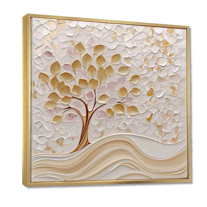 Reproduction d'art sur toile Golden Glow, H 30 po x l 30 po, Impression dans un cadre flottant sans passe-parto, Gold