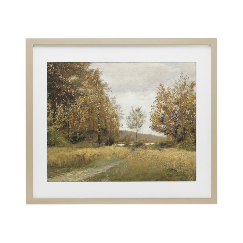 «Path Through Autumn Trees», reproduction sous verre encadrée, conception par Amber Sterling, H 13 po x l 16 po