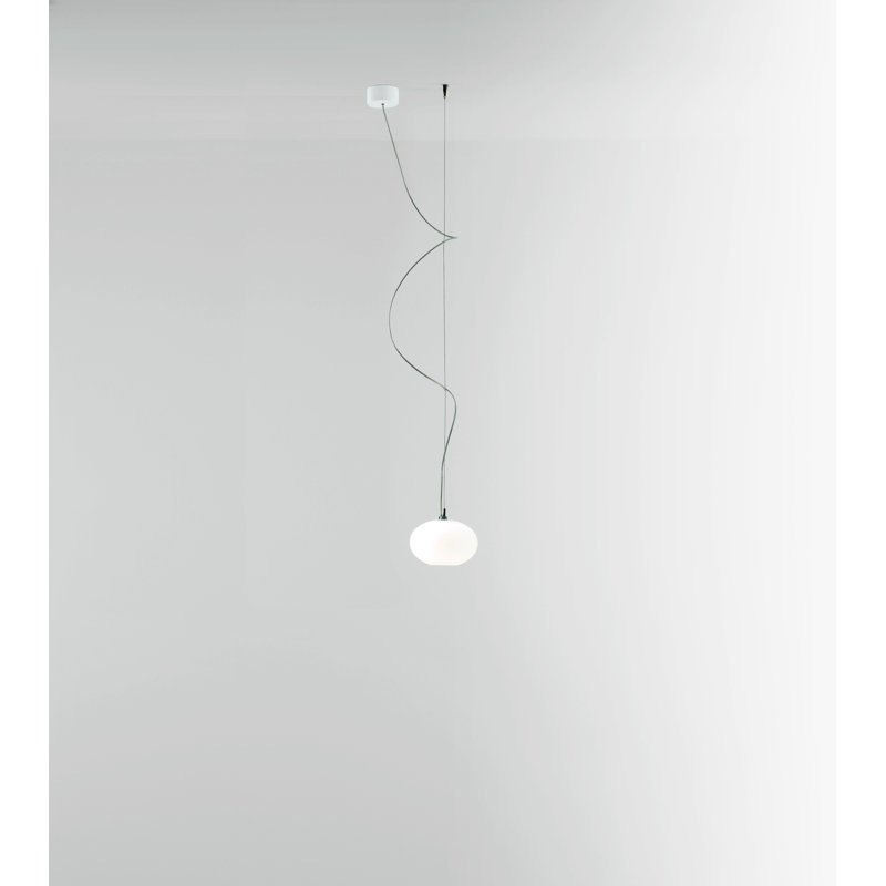 1 - Light Matt White LED Sphere Pendant, 200cm H x 28cm W x 28cm D, Yes