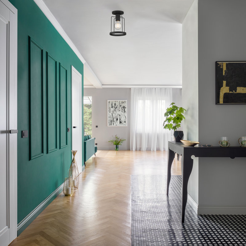 Mikels Semi Flush Mount, Matte Black