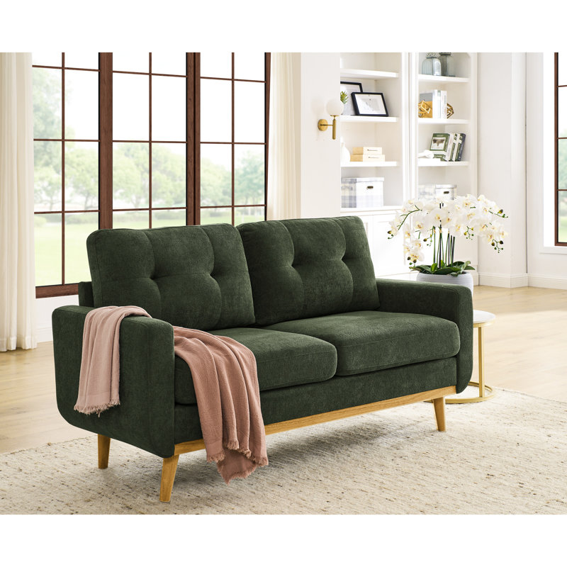 2 places Mid-Century moderne tapissier de 67,7 po de largeur