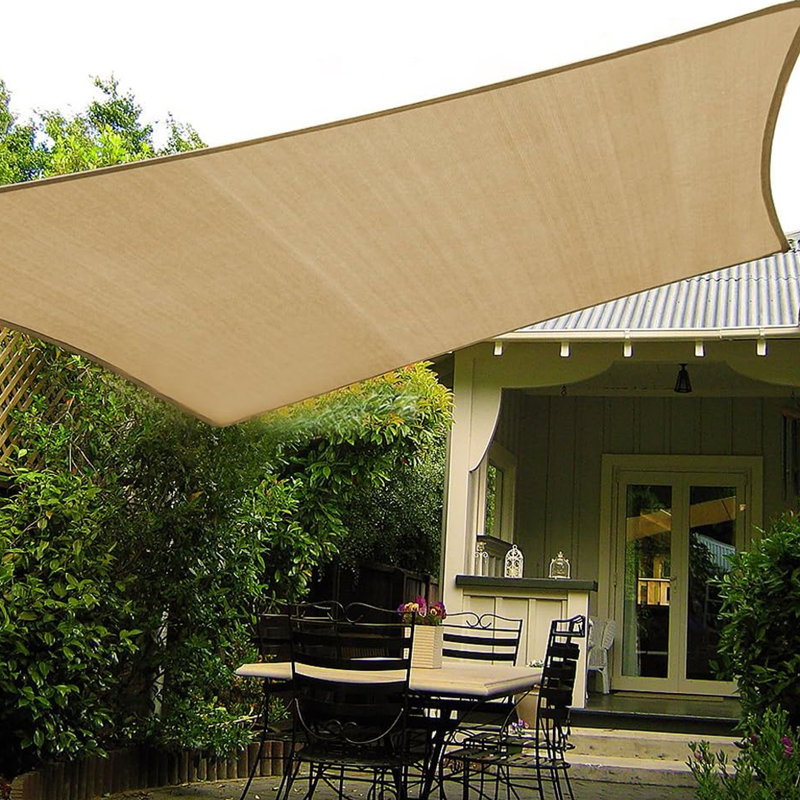 Outdoor Sun Shade Sail, Square Canopy Sail Shade Cover Uv Block Permeable Sunshade For Patio Backyard