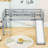 Twin Wooden Low Loft Bed With Slide And Safety Guardrails-1819501301
