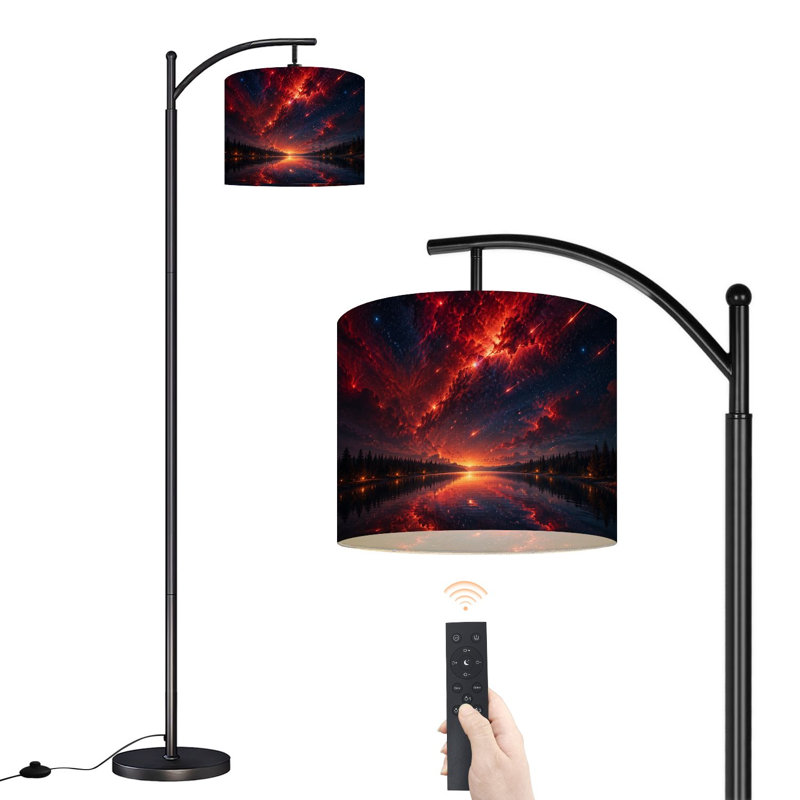  Lampe sur pied Arc Cosmic Red Nebula Sky Mountain Lake Dramatic Night