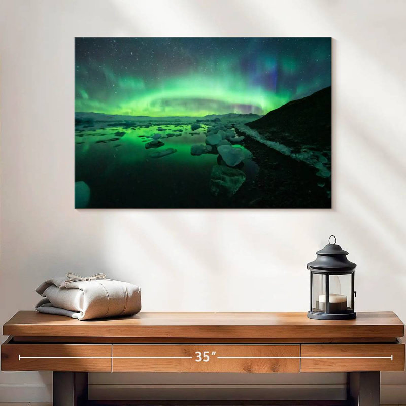 Alvord Jokulsarlon glacier lagon aurore ciel, H 16 po x l 24 po