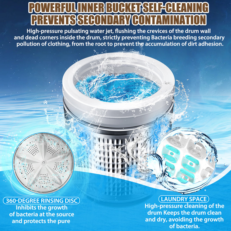 Himimi 2.4 Cubic Feet cu. ft. High Efficiency Portable Washer with Child Safety Lock
